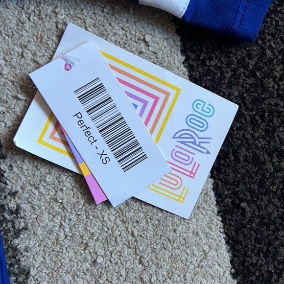 LuLaRoe Perfect T cobalt blue and white Womens XS - Picture 3 of 4